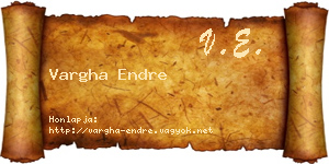 Vargha Endre névjegykártya