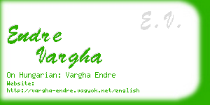 endre vargha business card